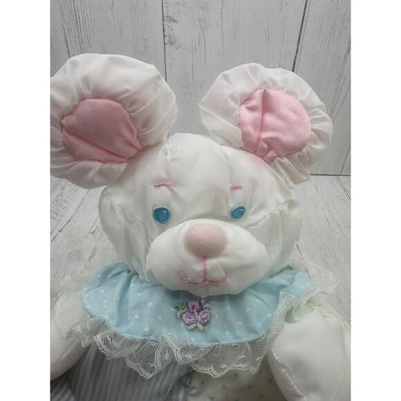 Fisher Price Puffalump Mouse Vtg 1988 Plush Baby Toy Rattle Nylon CLEAN - Picture 5 of 6